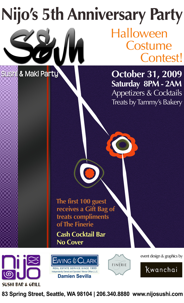 Kwanchai INVITES  NIJO SUSHI BAR AND GRILL ANNIVERSARY-HALLOWEEN PARTY - OCTOBER 31TH